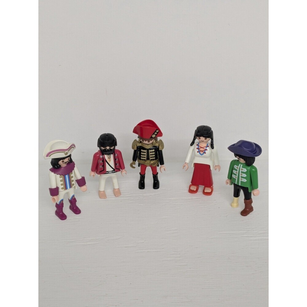 Playmobil PIRATE SHIP BOAT LOT 5 Figures Men Women Hats - Picture 1 of 5